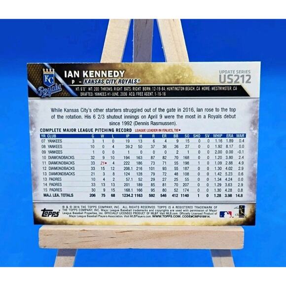2016 Topps Update Series - Ian Kennedy #US212 - Picture 4 of 4